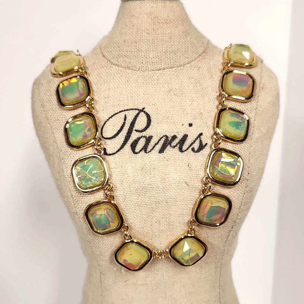Opal Squares Necklace &  Earrings